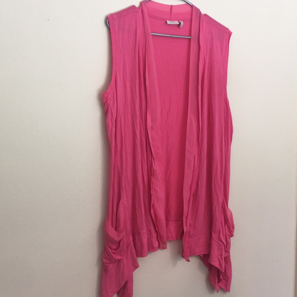 LOGO Waterfall Vest Pink Chiffon Plus